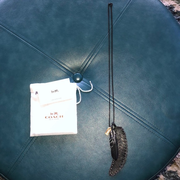 Coach Leather Feather Necklace - Picture 9 of 9